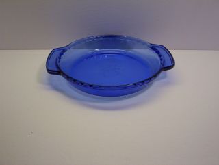 Anchor Hocking Cobalt Blue 9 Inch Deep Dish Pie Pan 1 Qt Oven Ware Fluted Edge