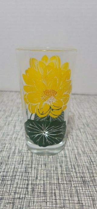 Vintage Boscul American Lotus Flower Peanut Butter Glass 5 " Tumbler