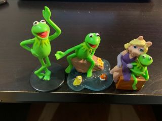 Vintage Kermit The Frog & Miss Piggy Pvc Figures By Applause 1996 Muppets Full