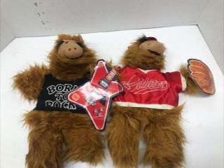 Vtg 1988 Alf Hand Puppets Burger King Collectible Born To Rock & Orbiter