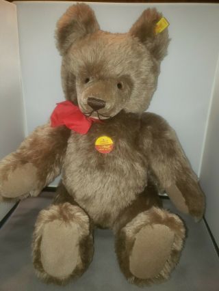 Vintage Steiff Teddy Bear Brassy Brown Coloring Jointed W Flag & Button 0202/51