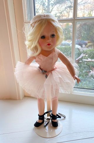 Vintage 14” Mary Hoyer Doll Ballerina Outfit With Dance Shoes