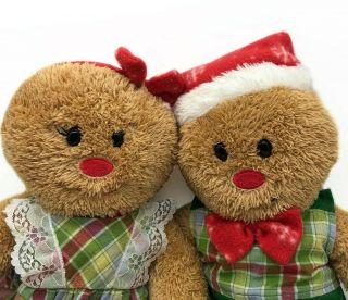 Build A Bear Christmas Gingerbread Boy Girl Plush Stuffed Animal Plaid Outfits