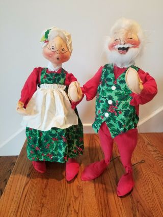 Vintage Annalee Extra - Large Christmas Santa And Mrs Claus 30 " 1966