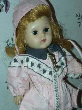 55 - 56 Vintage Vogue Ginny Doll Plw,  Ski Suit Blue Eyes Redhead