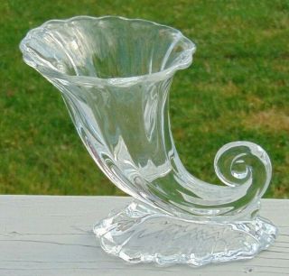 Vintage Crystal Heisey Warwick Horn Of Plenty Cornucopia Vase 1930s