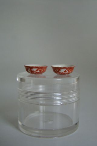 Vintage Artisan Signed Jean Yingling Miniature Porcelain Set Of Bowls 1980s