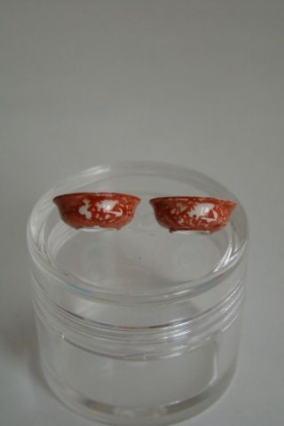 Vintage Artisan Signed Jean Yingling Miniature Porcelain Set of Bowls 1980s 2