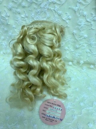 Gorgeous Blonde Mohair Doll Wig - Sz.  10 - 11 "