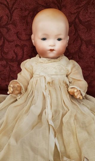 Antique German Bisque Solid Dome Head Baby Doll 341 Armand Marseille 13 Inches