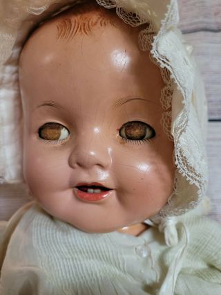 Vintage 1930 ' s Effanbee Composition baby doll with eyelid 2