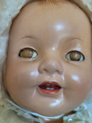 Vintage 1930 ' s Effanbee Composition baby doll with eyelid 3