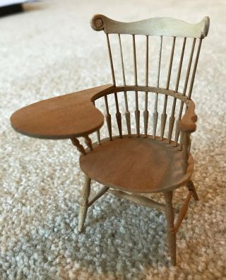 Dollhouse Miniature William Clinger Unfinished Writing Windsor Arm Chair 1:12