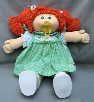 Vtg 1978 - 1982 Coleco Cabbage Patch Doll Red Hair Pigtails Pacifier
