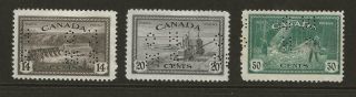 1946 Canada Sgo155 - 57 14c To 50c Peace Official Punctures Inverted On 50c