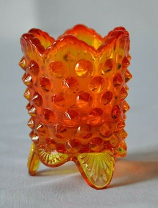 Fenton Glass Hobnail Orange Toothpick Holder 3795 Or Listing 1