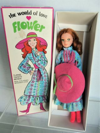Hasbro 1971 Flower Doll,  The World Of Love 9 " Vinyl