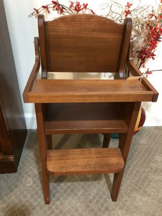 Vintage Antique Handcrafted Handmade Wooden Doll High Chair