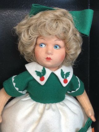 14” Vintage Lenci Italian Cloth Doll Painted Face Cristina Christmas Box & 3