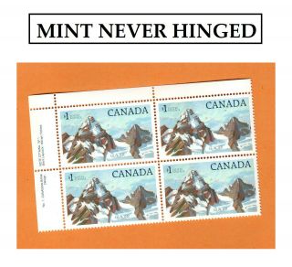 1984 Never Hinged Canada 1$ Stamps Block Of 4 Mountain Glacier Sc 934 Mnh