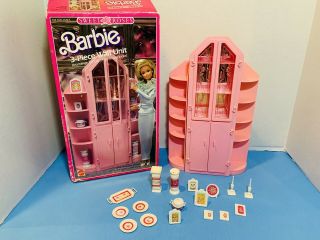 Vintage 1987 Mattel Barbie Sweet Roses 3 - Piece Wall Unit - Complete W/ Box