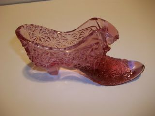 Vintage Fenton,  Cat Slipper/shoe,  Rose Glass Pink