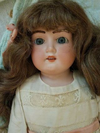 Antique Bisque Doll W/leather Body Needs Restoration