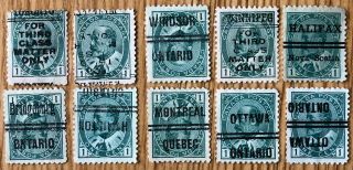 Canada1903 S89xx - King Edward Vii - 1 Cent Green - 10 Different Precancels