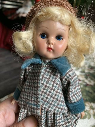 Vintage Vogue Ginny Doll Blonde Braids Straight Leg Walker Full Tagged Outfit