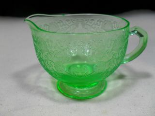Vintage Depression Glass Florentine No.  1 Creamer Green