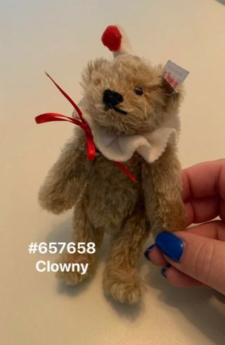 Steiff Germany Mohair Clowny Teddy Bear Ean 657658 Rare And Adorable