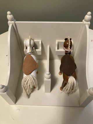 Pottery Barn Kids Westport Dollhouse Horse Stable and Two 2 Horses 2