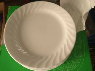 8 Corelle White Swirl Enhancements 7 1/4 " Salad/bread Plate - Dessert Euc