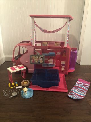 Barbie Sisters Go Camping Pop Up Rv Camper Doll Bus With