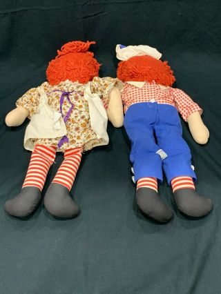 Vintage 20” Raggedy Ann and Andy Doll Knickerbocker I Love You Heart Hong Kong 2