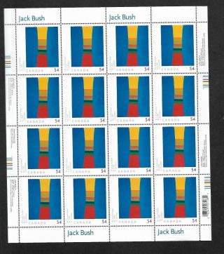 Pk57189:stamps - Canada 2321 Art Canada Jack Bush 16 X 54 Cent Plate Sheet - Mnh