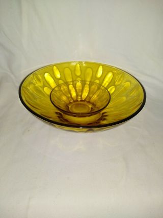 Vintage 2 Piece Amber Chip And Dip Bowls @ 9 " And 4 1/2 In