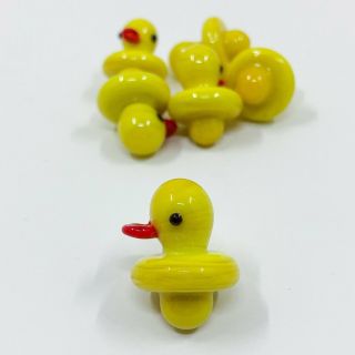 Cute Little Yellow Rubber Duck Glass Carb Cap For Quartz - 23mm