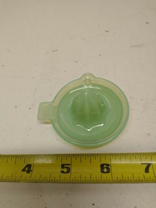 Rare Mini Vintage Jadeite Green Glass Juicer Reamer W/ Handle & Spout Marked " B "