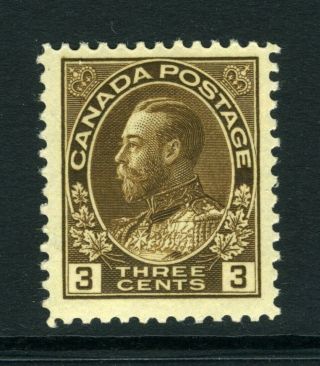 Canada Scott 108 - Lh - 3¢ Brown King George V Admiral (. 038)