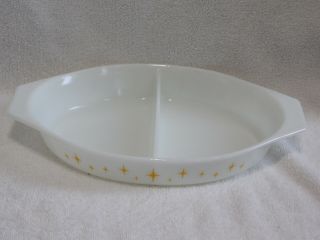 Pyrex Promo Constellation Atomic Star 1 1/2 Qt Divided Casserole Chipped