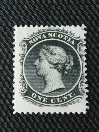 Nova Scotia Stamp Scott 8a Mlh C.  1860 - 1863 Black One Cent Cv$15
