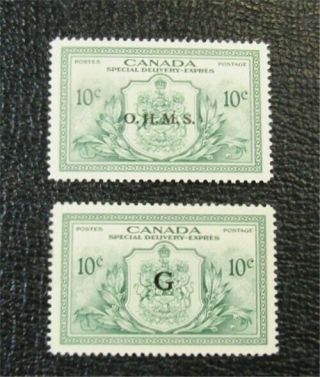 Nystamps Canada Special Delivery Stamp Eo1,  Eo2 Og H $43 J1x2060