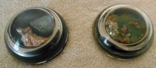 2 Vintage Paperweights With Gold And Silver Ore