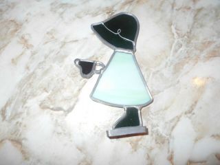 Tiffany & Co.  Stained Glass Suncatcher Girl W Watering Can