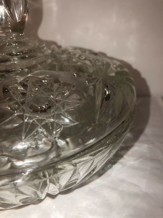Vintage Anchor Hocking EAPC Large Star of David Clear Glass Candy Dish w/Lid 7 