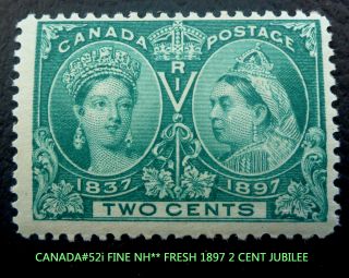 Canada 52i Fine Nh Dark Green P.  O.  Fresh 2 Cent Jubilee Issue