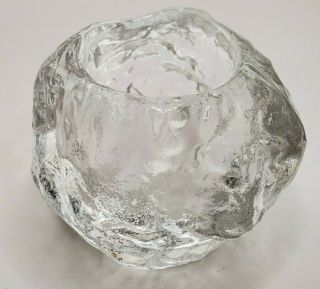 Kosta Boda Sweden Snowball Ice Crystal Tealight Votive Candle Holder Signed