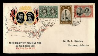 Dr Who 1939 Canada Fdc Royal Visit C223614