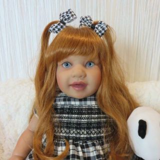 Rare Gorgeous Pat Secrist Jilly Bean Toddler Baby Doll With Red Hair & Blue Eyes